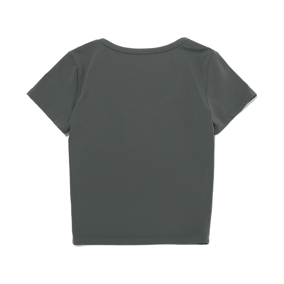 프리덤 스몰로고 U넥 크롭 숏 슬리브 다크그레이(FREEDOM Small Logo U-Neck Crop Short Sleeve Dark Gray) - 2
