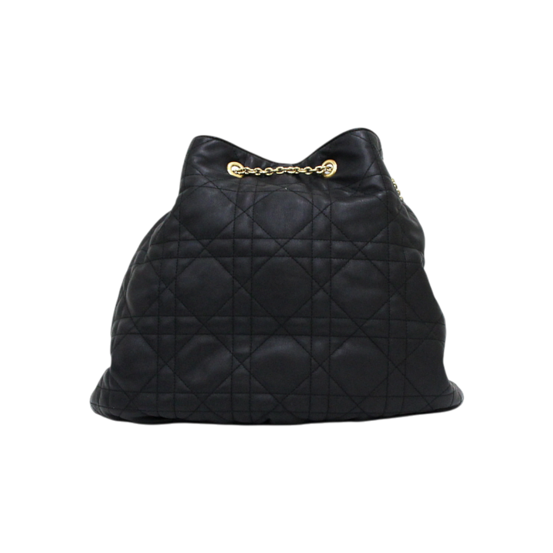 ITJKLPJBK527 Dior M22576FBE Black Cannage Amie Large Gold Chain Shoulder Bag