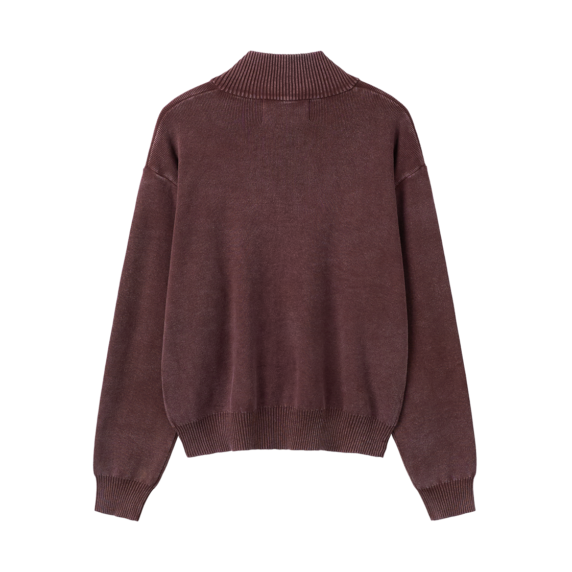 세터 피그먼트 하이넥 가디건 버건디(SATUR Pigment High Neck Cardigan Burgundy) - 2