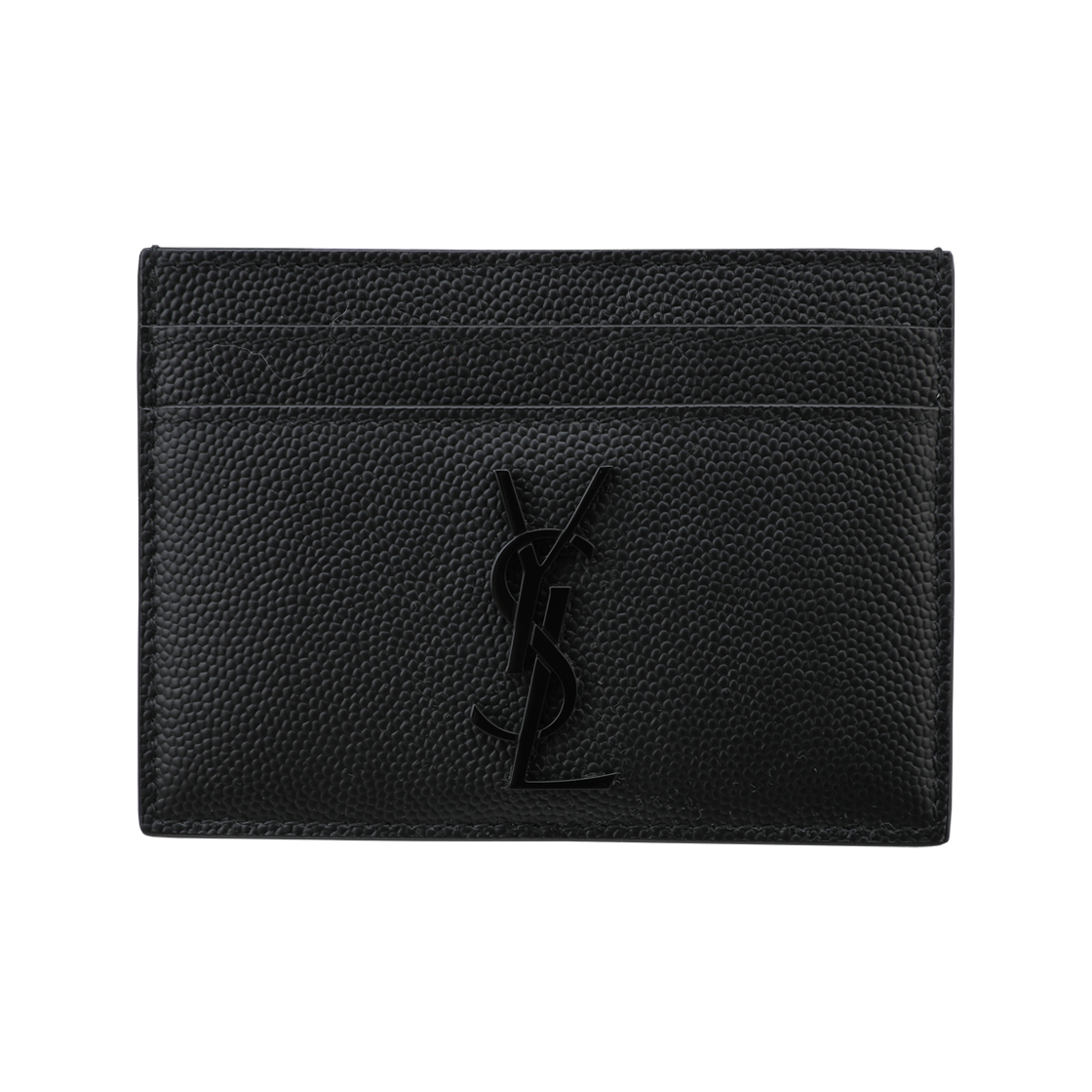 485631 BTY0U 1000 [25% 쿠폰] Saint Laurent Cassandre Card Case in Grain De Poudre Embossed Leather Black