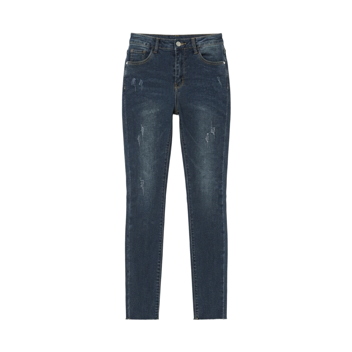 지크립 따듯 본딩기모 반하이 밑단컷팅 스판 스키니 청바지 블루(GCLIP Warm Bonded Brushed Mid-High Cropped Hem Stretch Skinny Jeans Blue) - 2