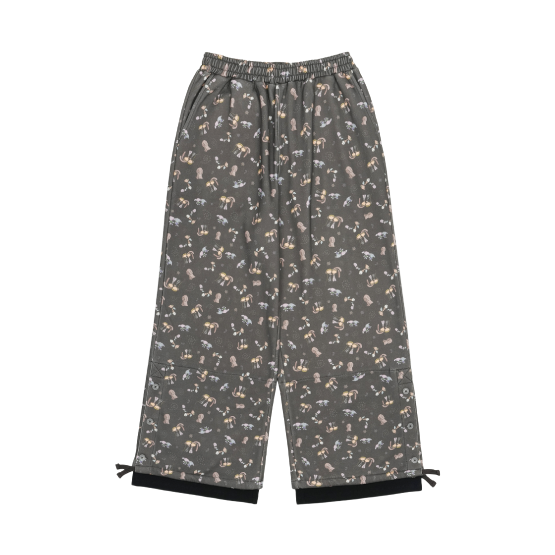 코이세이오 테지 패턴 사이드 버튼 스웻 팬츠 차콜(COYSEIO Teji Pattern Side Button Sweat Pants Charcoal) - 1