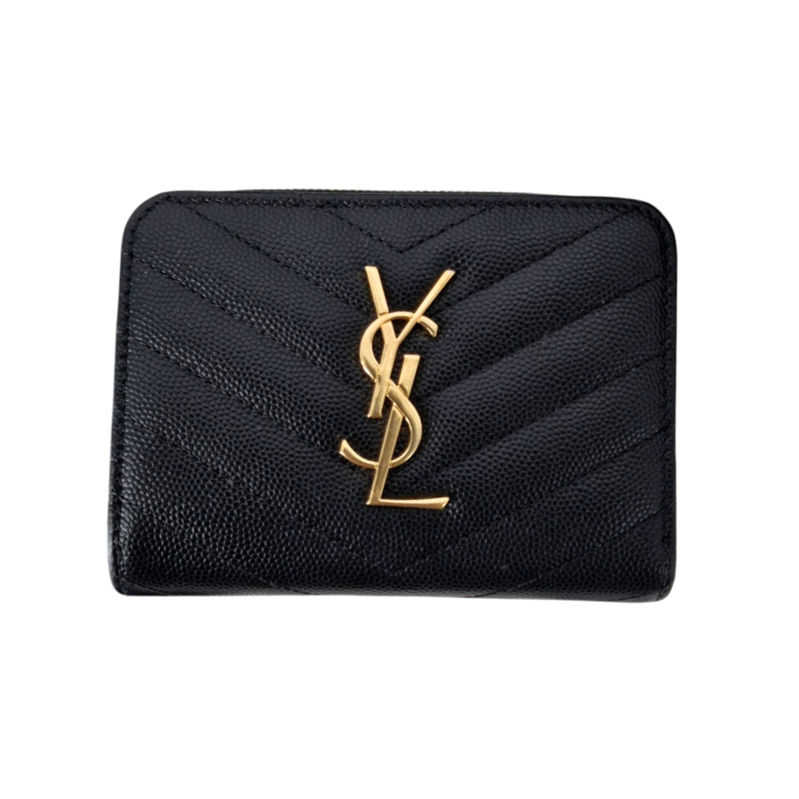 ITB7DPU3QTJR Saint Laurent Monogram Compact Wallet Black 403723
