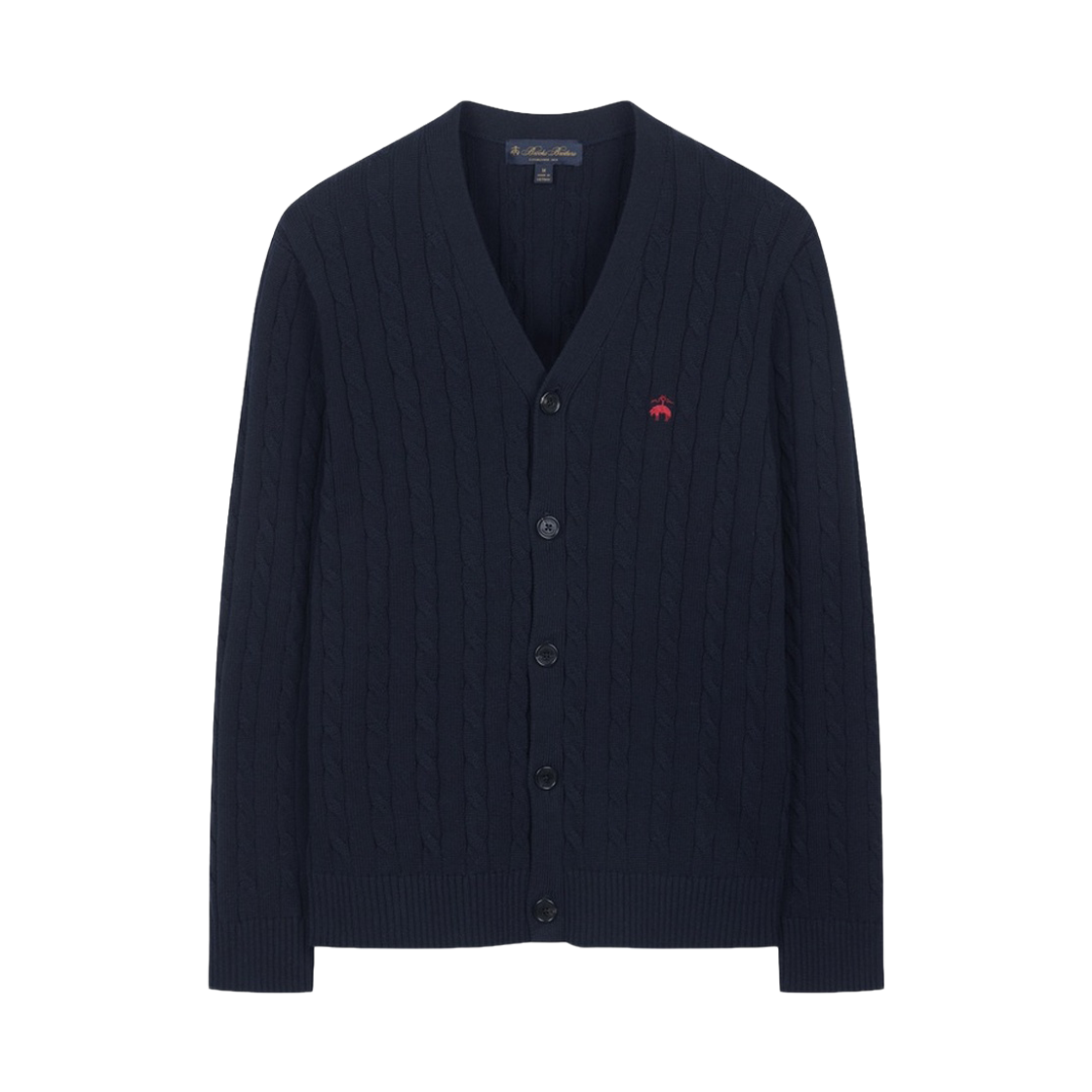 BBWCMBG101RGS BrooksBrothers Cotton Cable Cardigan Dark Navy