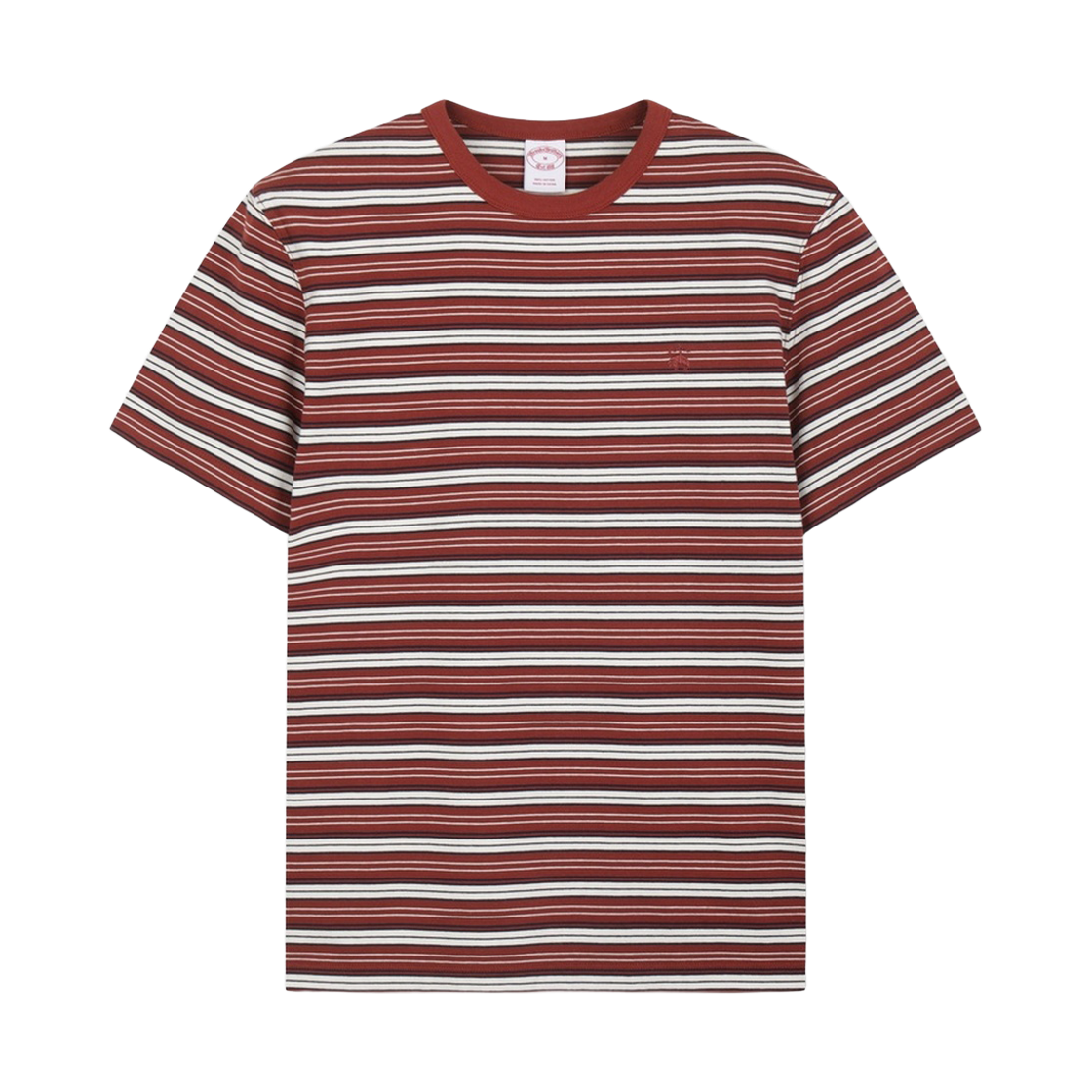 BBNPMBG203FGM BrooksBrothers Multi Stripe Short Sleeve T-Shirt Orange