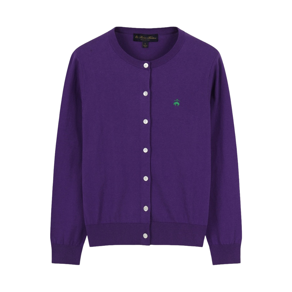 BBWCWBG102TGS BrooksBrothers Women's Cotton Round Cardigan Violet