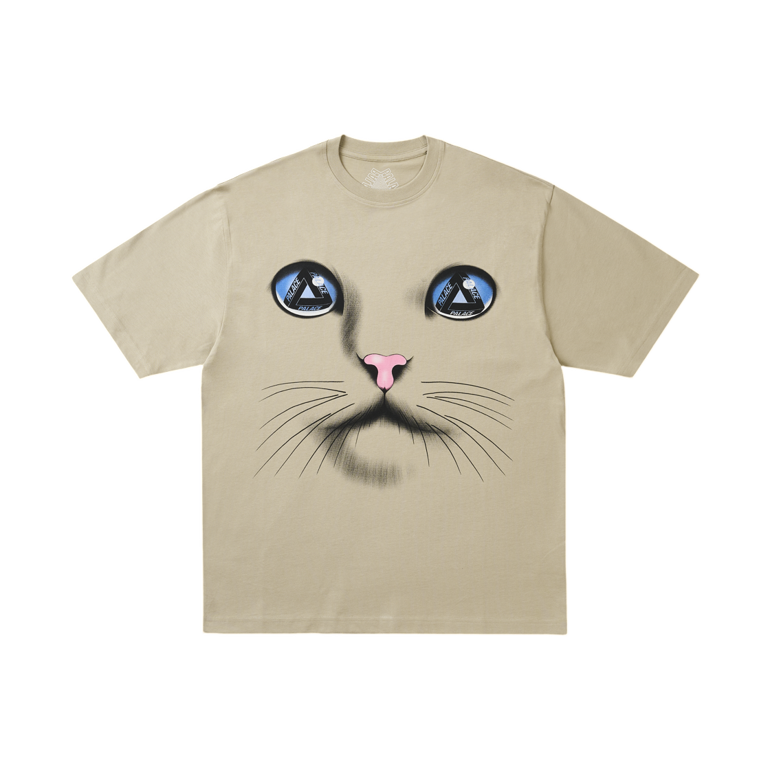 - Palace Cat Face T-Shirt Chalky Green - 26FW