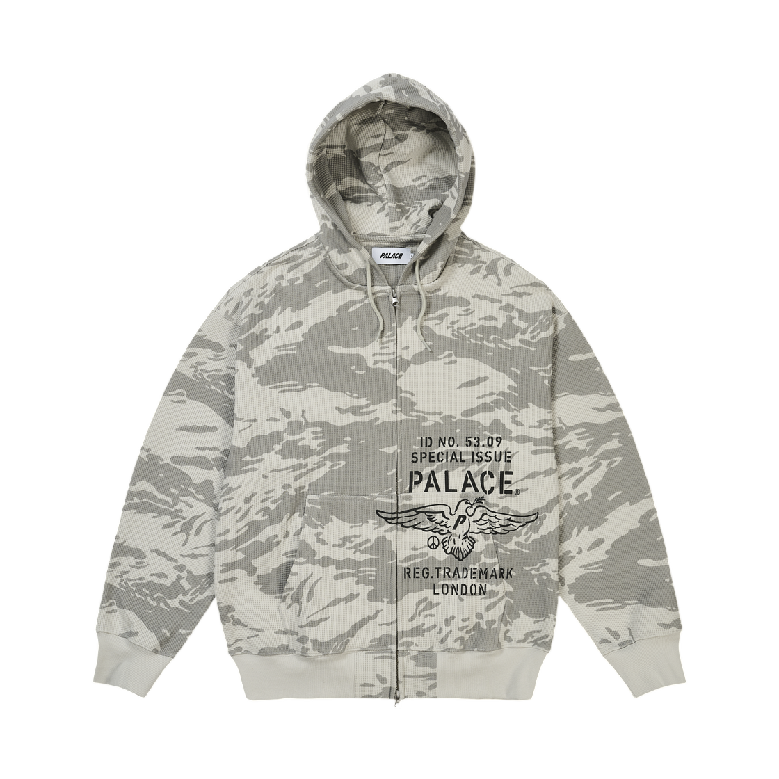 - Palace Dove Stamp Waffle Zip Hood Snow Camo - 26FW