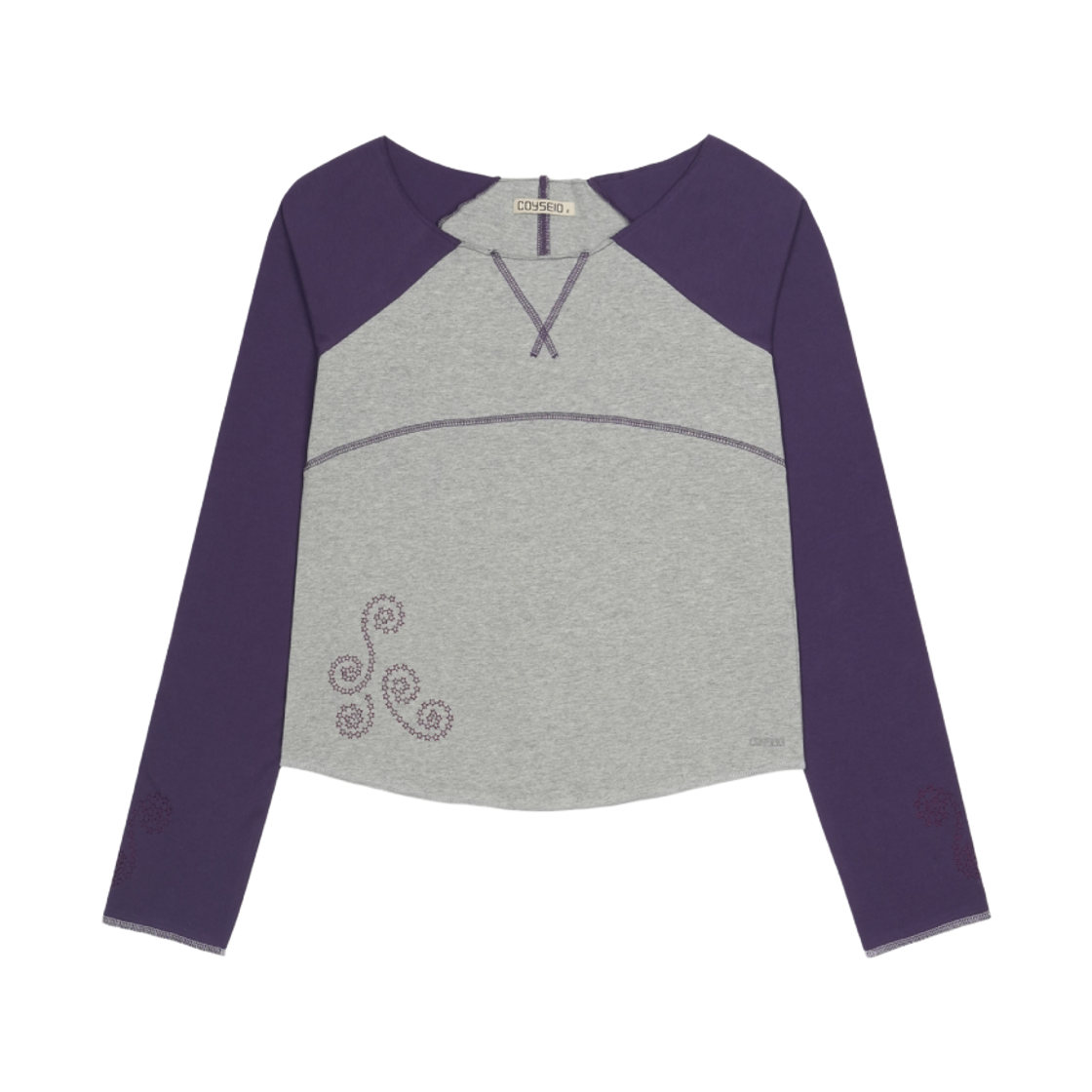 코이세이오 컷오프 래글런 롱슬리브 퍼플(COYSEIO Cut-Off Raglan Long Sleeve Purple)