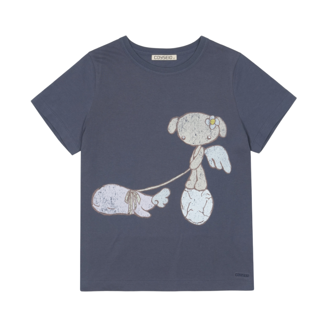 CY26FWTOTS001 COYSEIO Teji Vintage Graphic T-Shirt Navy