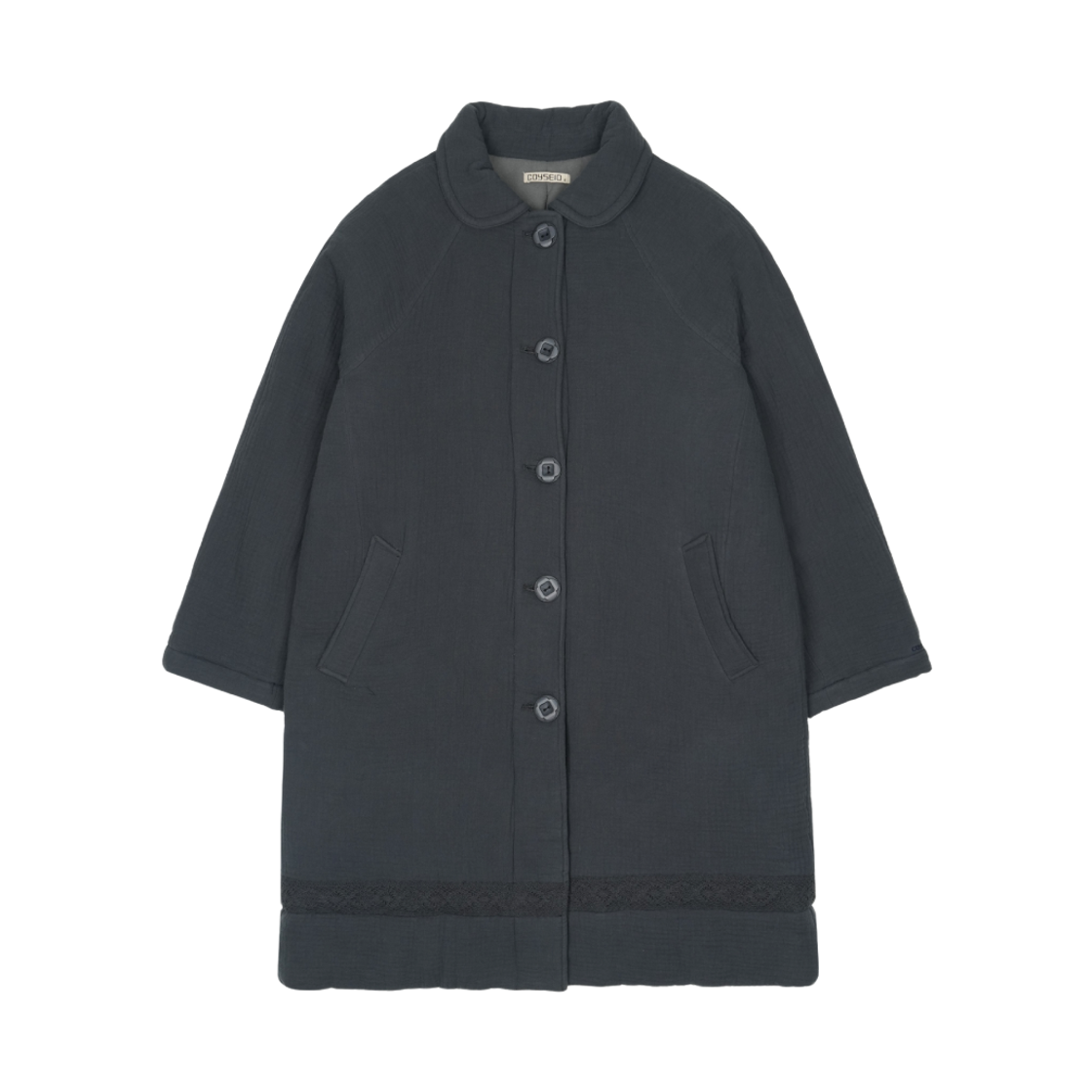 코이세이오 소프트 스티치 패디드 코트 블루 차콜(COYSEIO Soft Stitch Padded Coat Blue Charcoal)