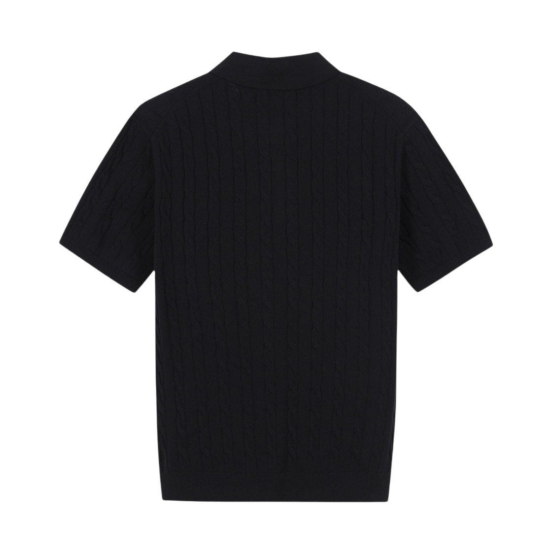 브룩스브라더스 온라인단독 코튼 케이블 폴로 반팔 스웨터 블랙(BrooksBrothers Online Exclusive Cotton Cable Polo Short Sleeve Sweater Black) - 2