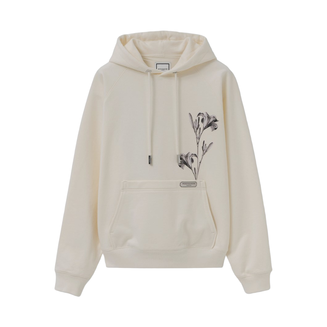 W261TS34724I Wooyoungmi Flower Back Logo Hoodie Ivory - 26SS