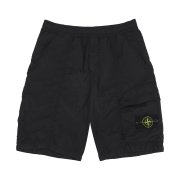 Stone Island L100007 Nylon Metal in Econyl Comfort Fit Cargo Bermuda Shorts with Elasticated Waistband Black - 25SS