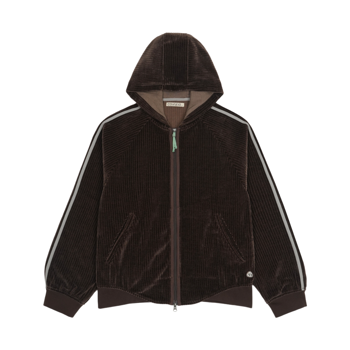 코이세이오 벨루어 집업 후디 브라운(COYSEIO Velour Zip-Up Hoodie Brown)