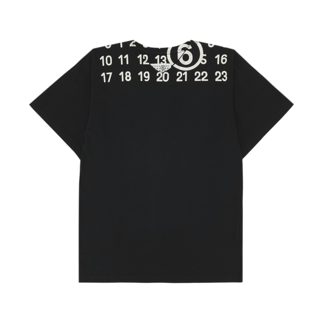 (키즈) MM6 메종 마르지엘라 뉴메릭 로고 티셔츠 블랙((Kids) MM6 Maison Margiela Numeric Logo T-Shirt Black)