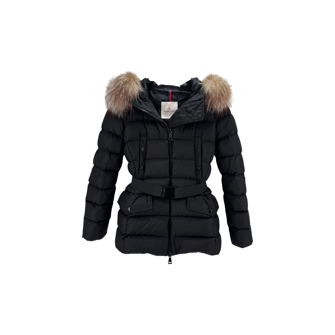 IT6OFQOW9W2B Moncler Cleon Fox Fur Women Down Jacket Black