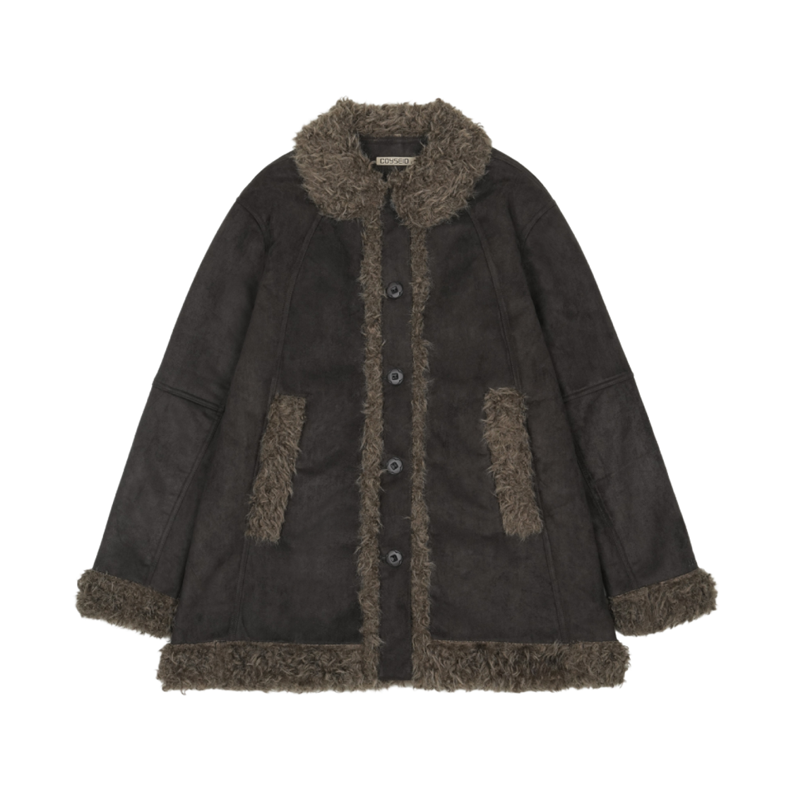 코이세이오 헤어리 스웨이드 무스탕 자켓 차콜(COYSEIO Hairy Suede Mustang Jacket Charcoal)
