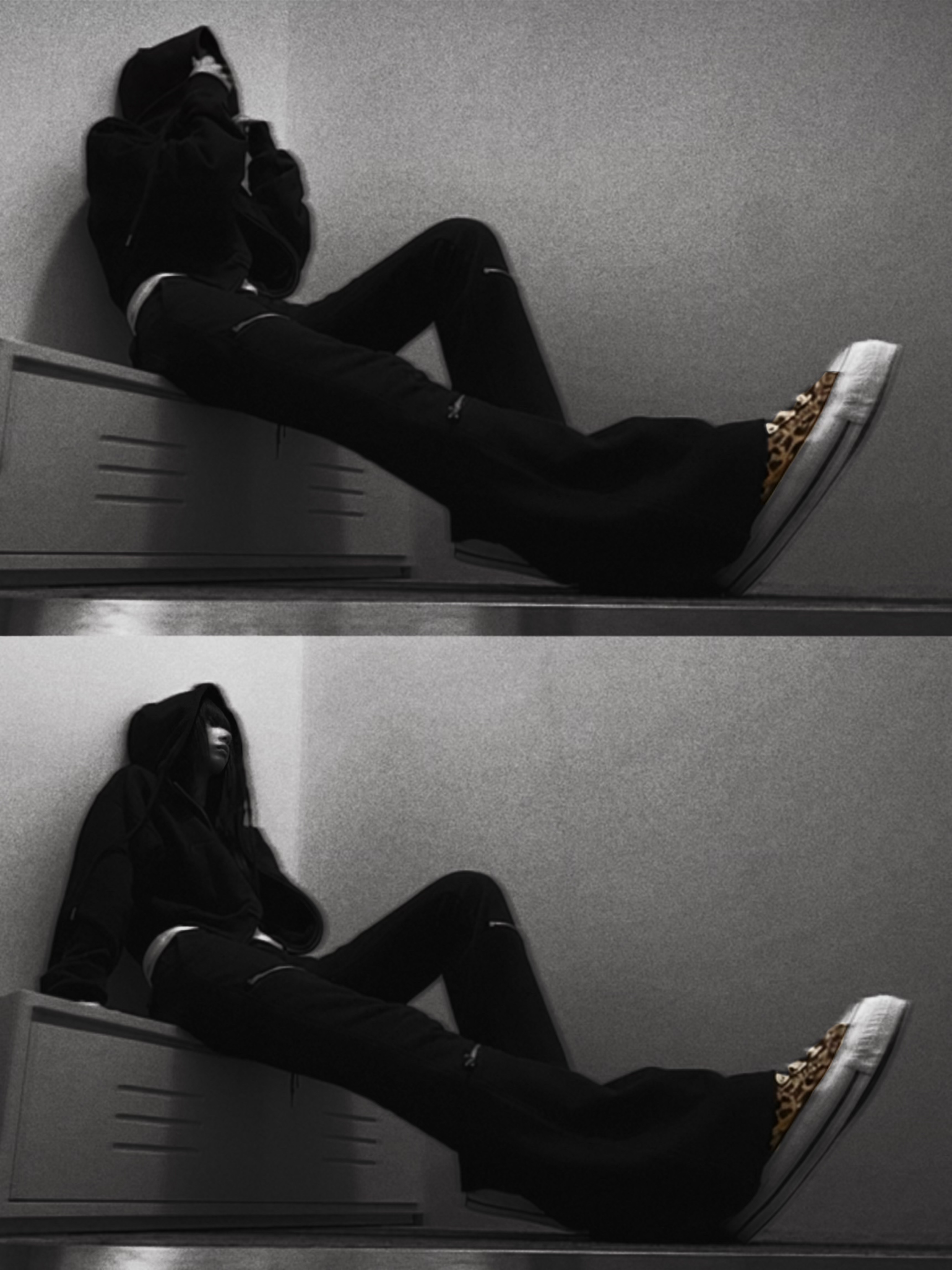 (W) Converse Chuck 70 X Leopard Pony Hair Black 착용 스타일 - 1