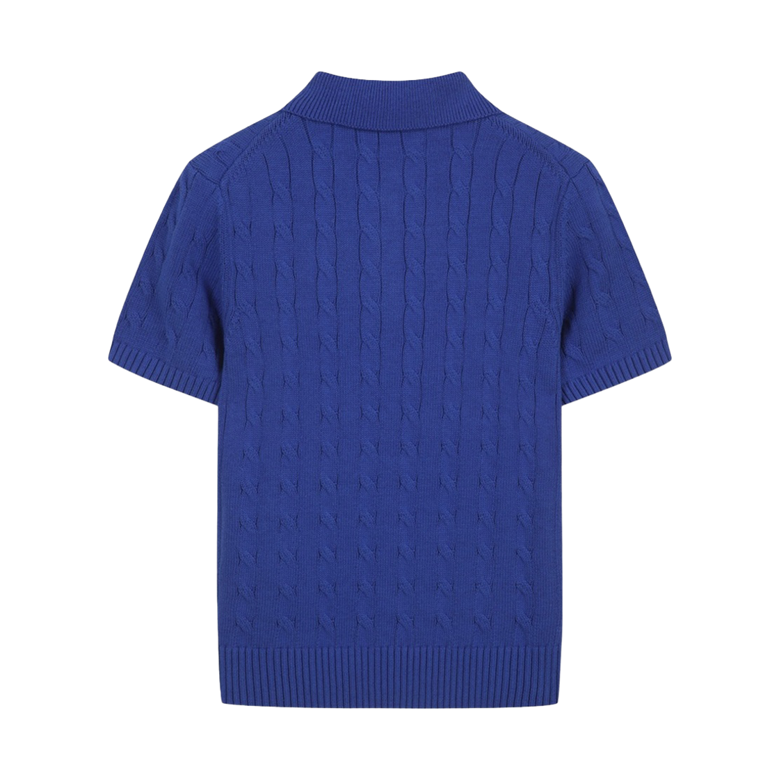 브룩스브라더스 여성 코튼 케이블 폴로 반팔 스웨터 블루(BrooksBrothers Women's Cotton Cable Polo Short Sleeve Sweater Blue) - 2