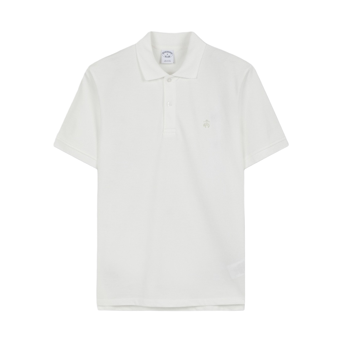 BBNTMOG201AGM BrooksBrothers Online Exclusive Logo Cotton Pique Polo Shirt White