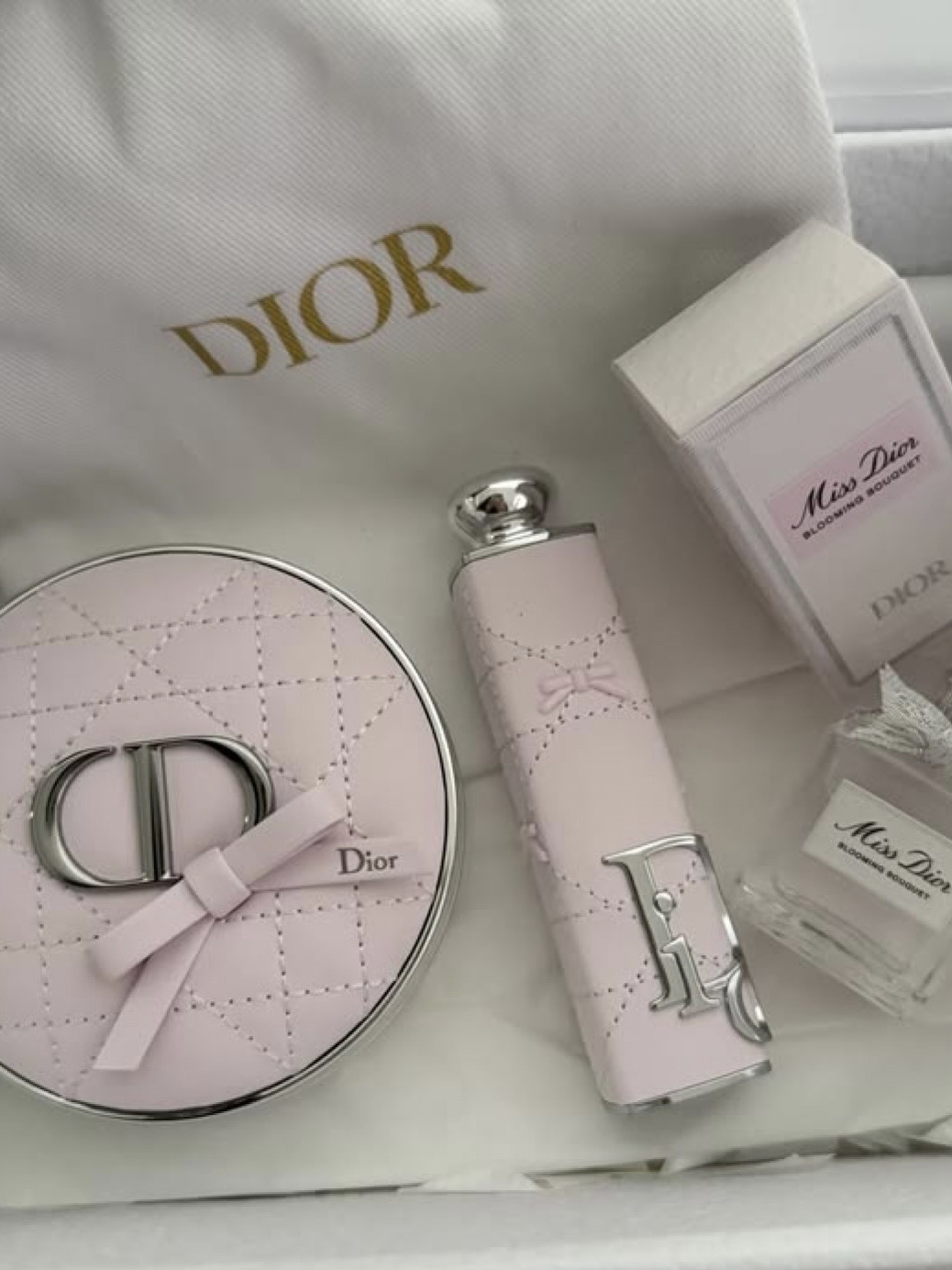 Dior Forever Cushion Case Limited Edition Pink Bow, Dior Addict Lipstick Case Limited Edition Pink Bow 착용 스타일