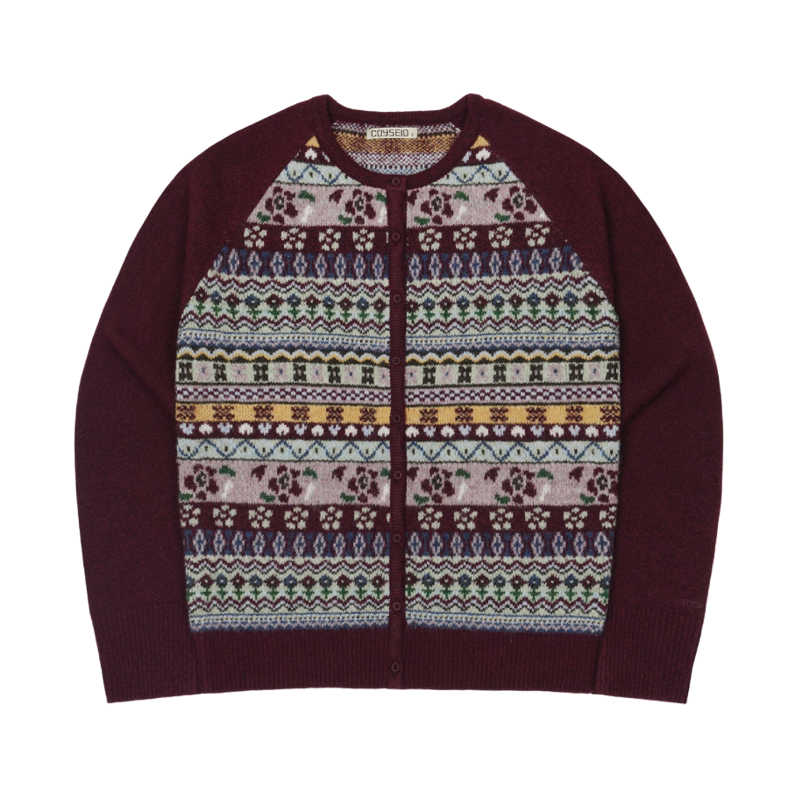 코이세이오 코티지 니트 가디건 와인(COYSEIO Cottage Knit Cardigan Wine)