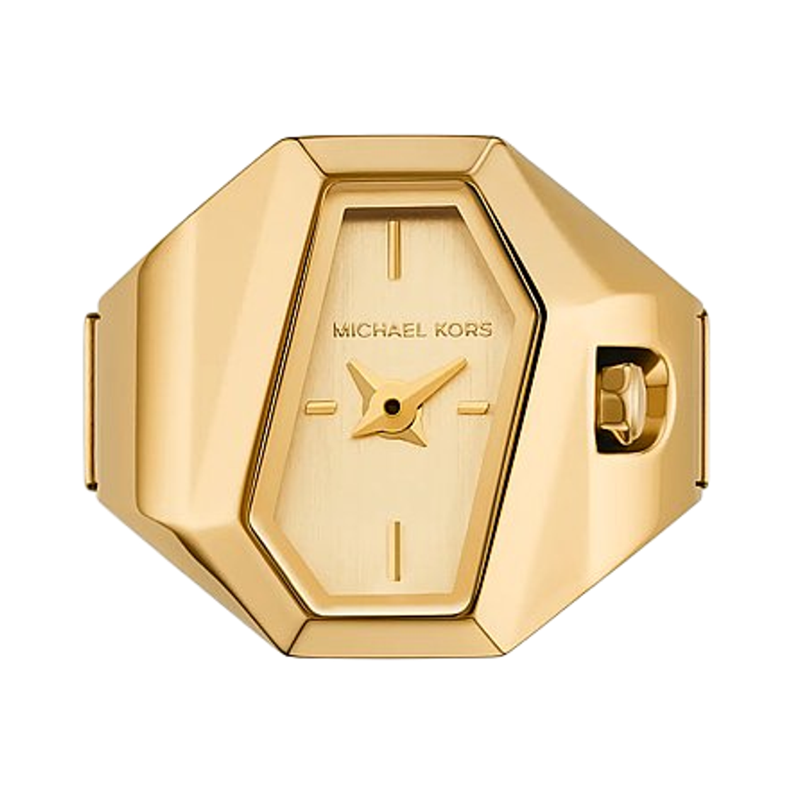 (W) 마이클 코어스 수리 쿼츠 투핸드 21mm 골드 톤 링 워치 골드((W) Michael Kors Suri Quartz Two-Hand 21mm Gold Tone Ring Watch Gold)