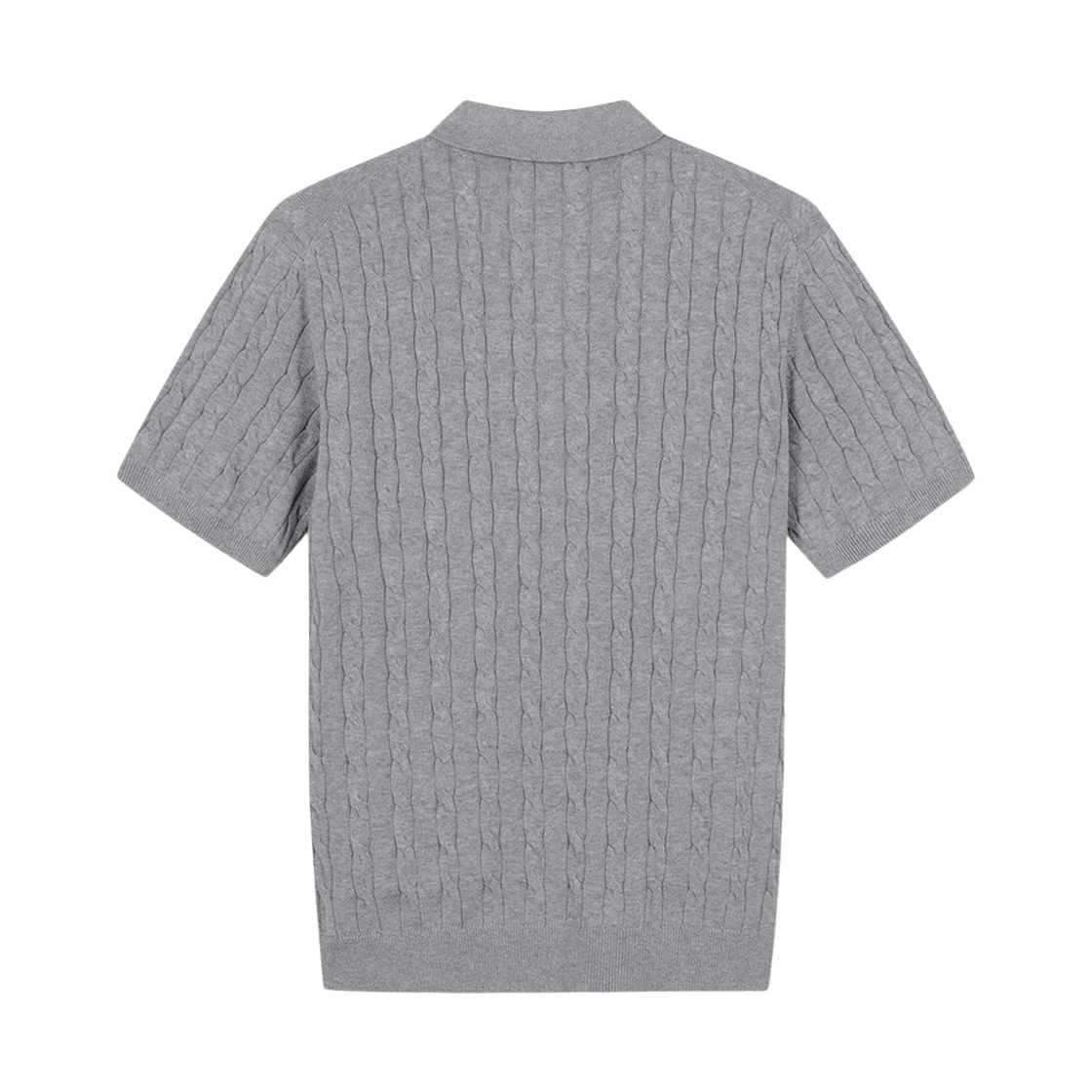 브룩스브라더스 온라인단독 코튼 케이블 폴로 반팔 스웨터 그레이(BrooksBrothers Online Exclusive Cotton Cable Polo Short Sleeve Sweater Grey) - 2