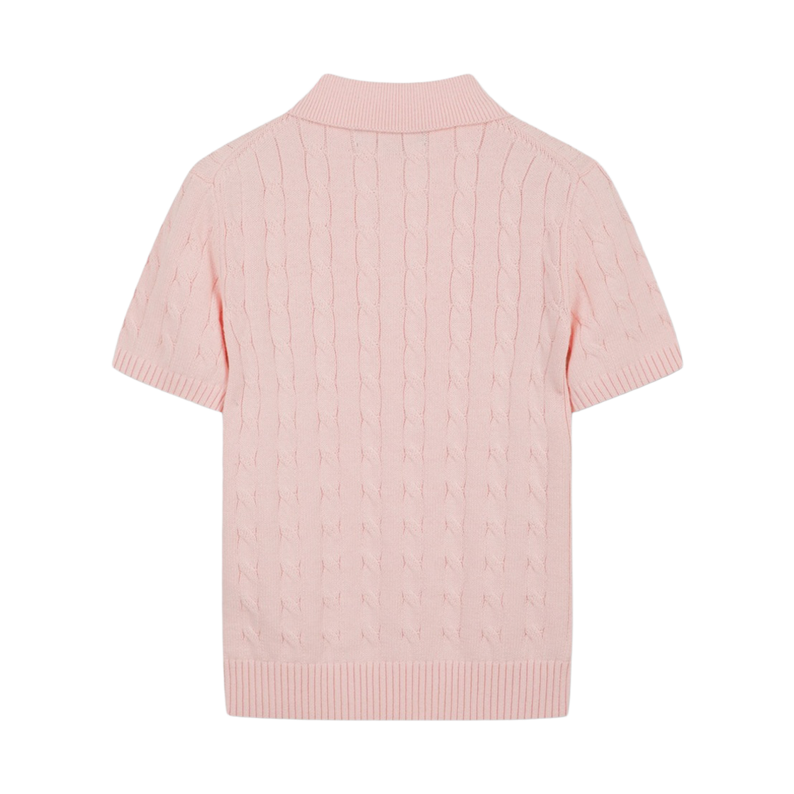브룩스브라더스 여성 코튼 케이블 폴로 반팔 스웨터 핑크(BrooksBrothers Women's Cotton Cable Polo Short Sleeve Sweater Pink) - 2