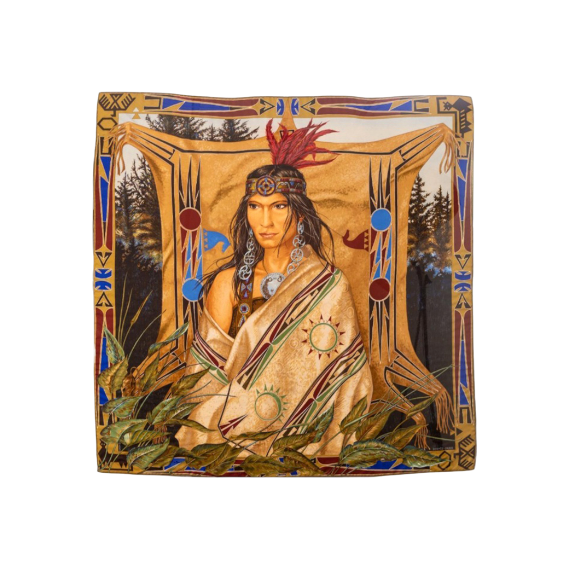 ITDC4JI89WTK Hermes Wako-Ni Multicolor 100% Silk Square Scarf