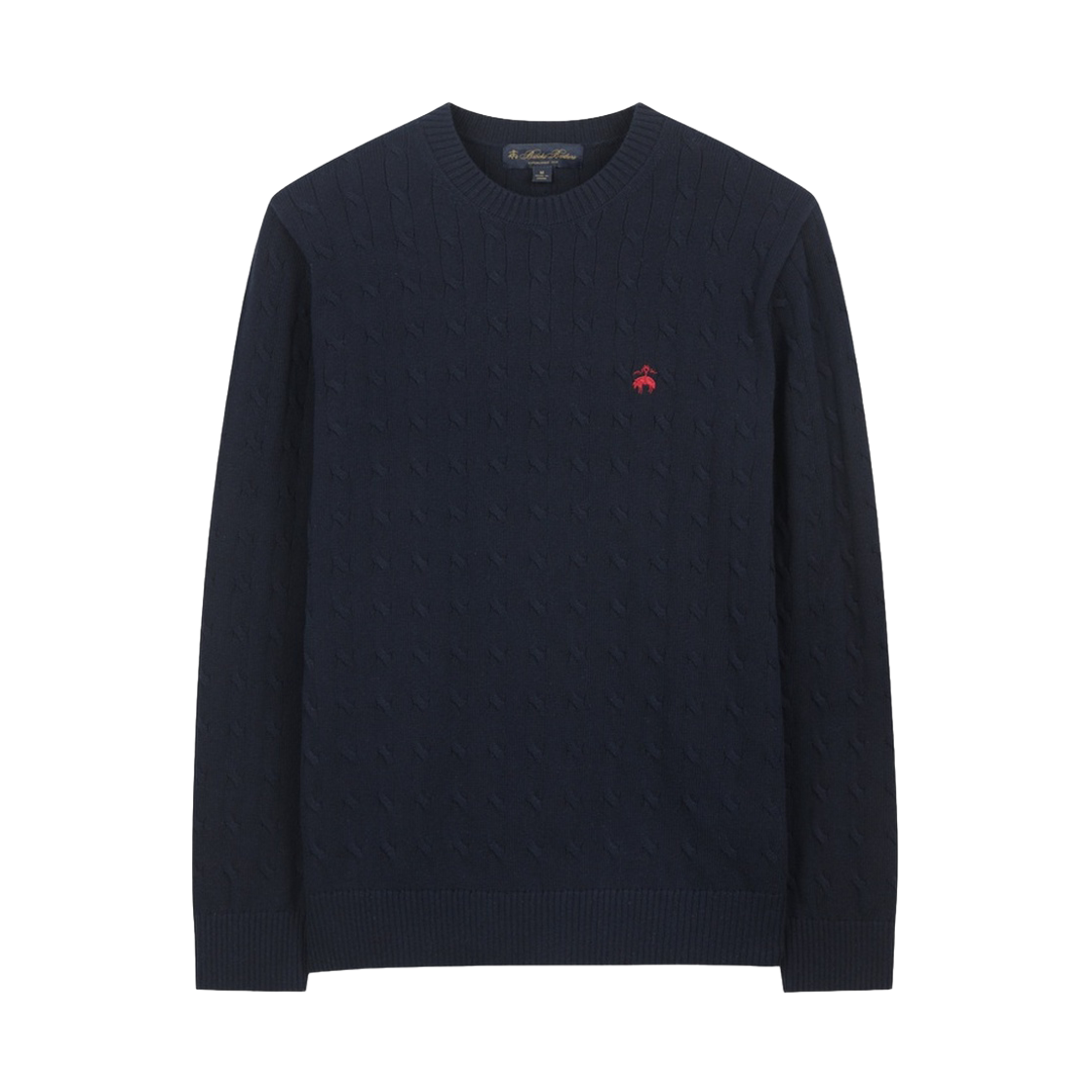 BBWRMBG102QGS BrooksBrothers Cotton Cable Crewneck Sweater Navy