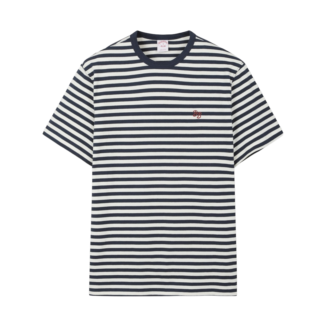 BBNPMOG205QGM BrooksBrothers Online Exclusive Stripe Short Sleeve T-Shirt Navy