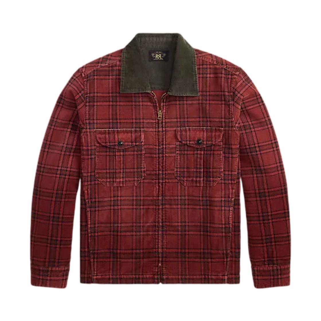 더블알엘 플레이드 코듀로이 오버셔츠 레드 블랙(Double RL Plaid Corduroy Overshirt Red Black) - 1