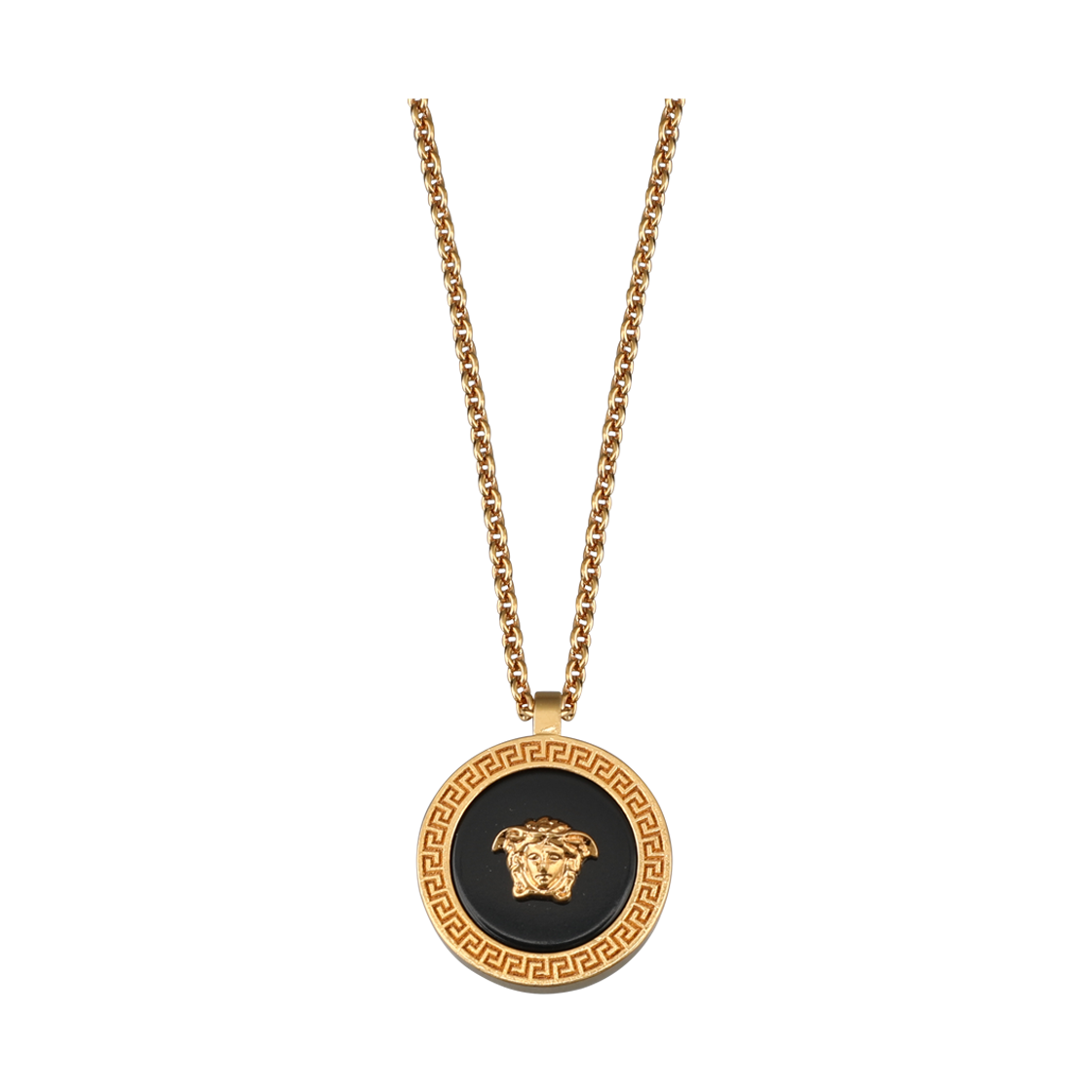 DG17255 DJMR K41T [25% 쿠폰] Versace Enamel Medusa Necklace Black Gold