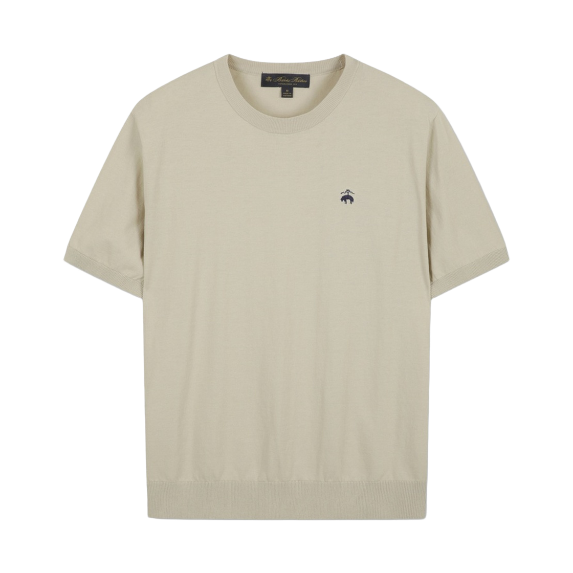 BBWRMBZ201BGA BrooksBrothers Cotton Crewneck Short Sleeve Sweater Ivory