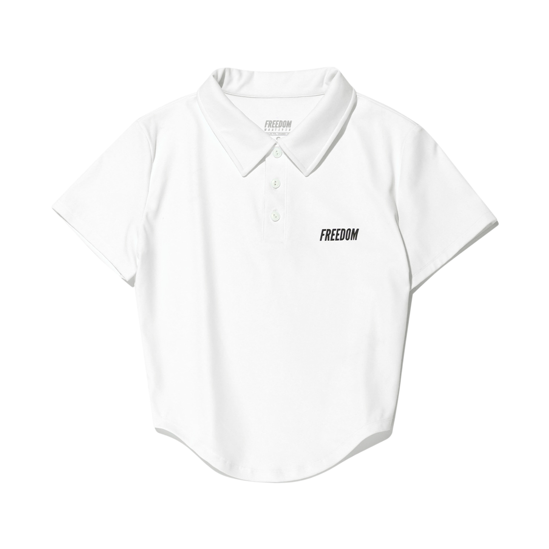 프리덤 커브드 슬림 카라 숏 슬리브 화이트(FREEDOM Curved Slim Collar Short Sleeves White)
