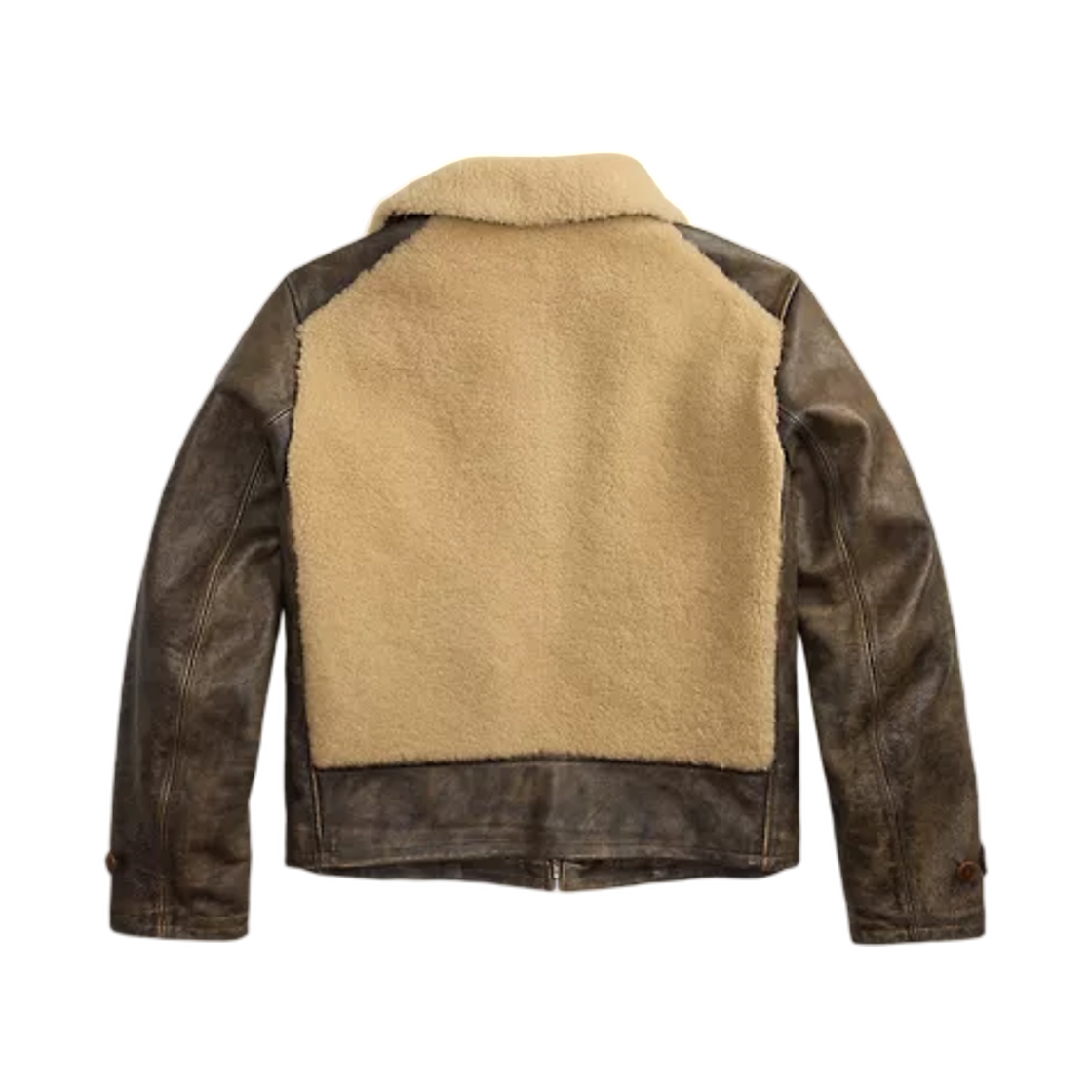 더블알엘 시얼링 패널 레더 자켓 빈티지 브라운(Double RL Shearling Paneled Leather Jacket Vintage Brown) - 2