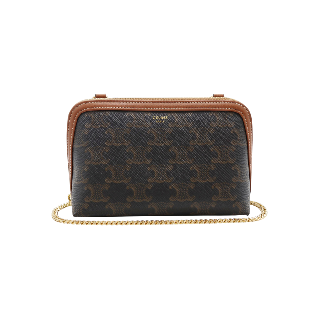 ITJ592V34HHM Celine Triomphe Chain Clutch Bag 10E382