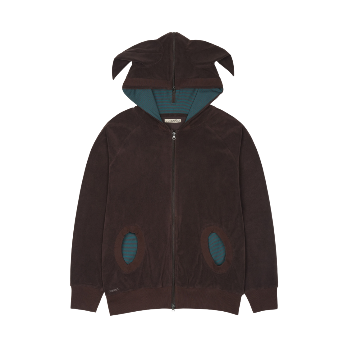 코이세이오 혼 스트라이프 집업 후디 브라운(COYSEIO Horn Striped Zip-Up Hoodie Brown) - 1