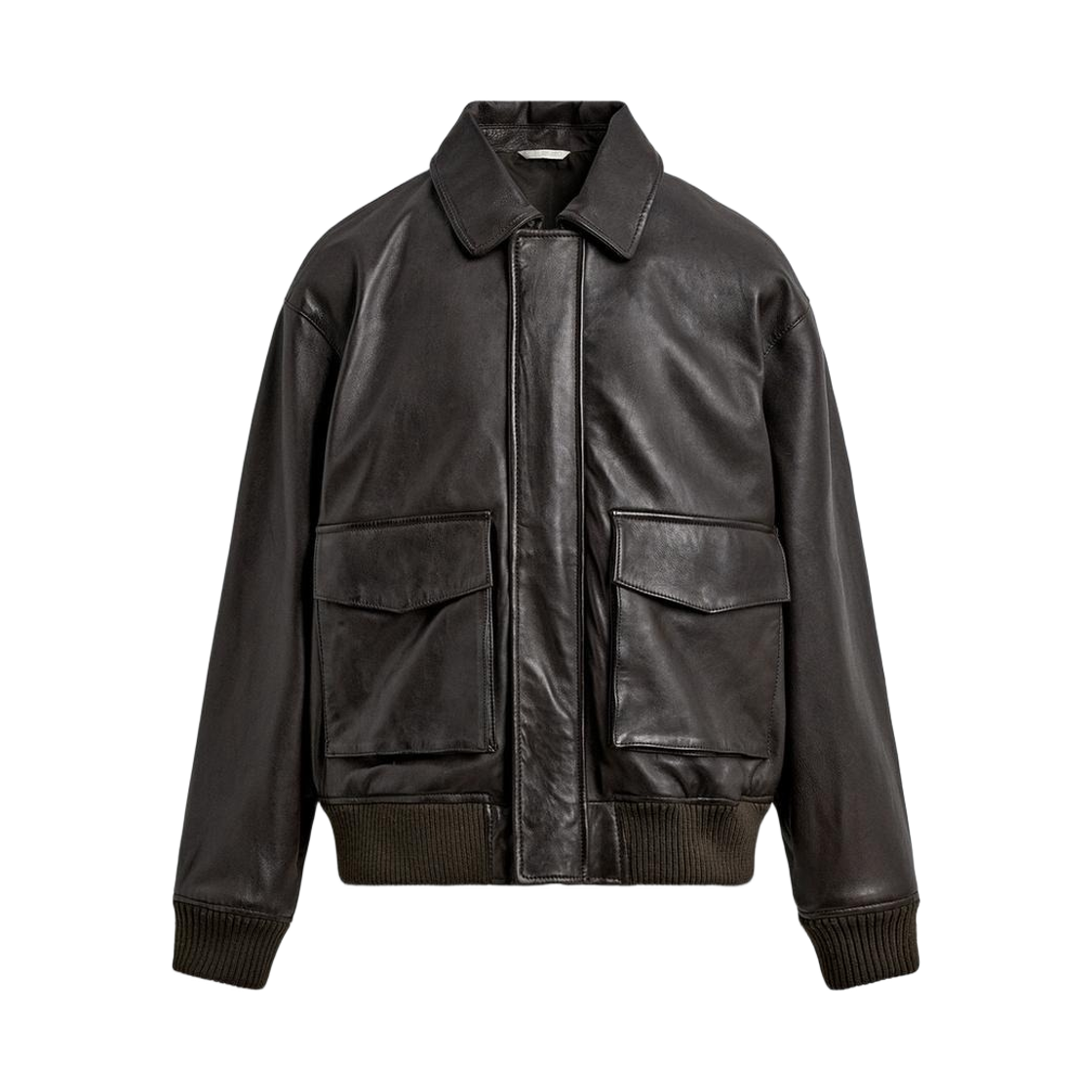 5388/330/700 Zara Relaxed Fit Leather Jacket Brown