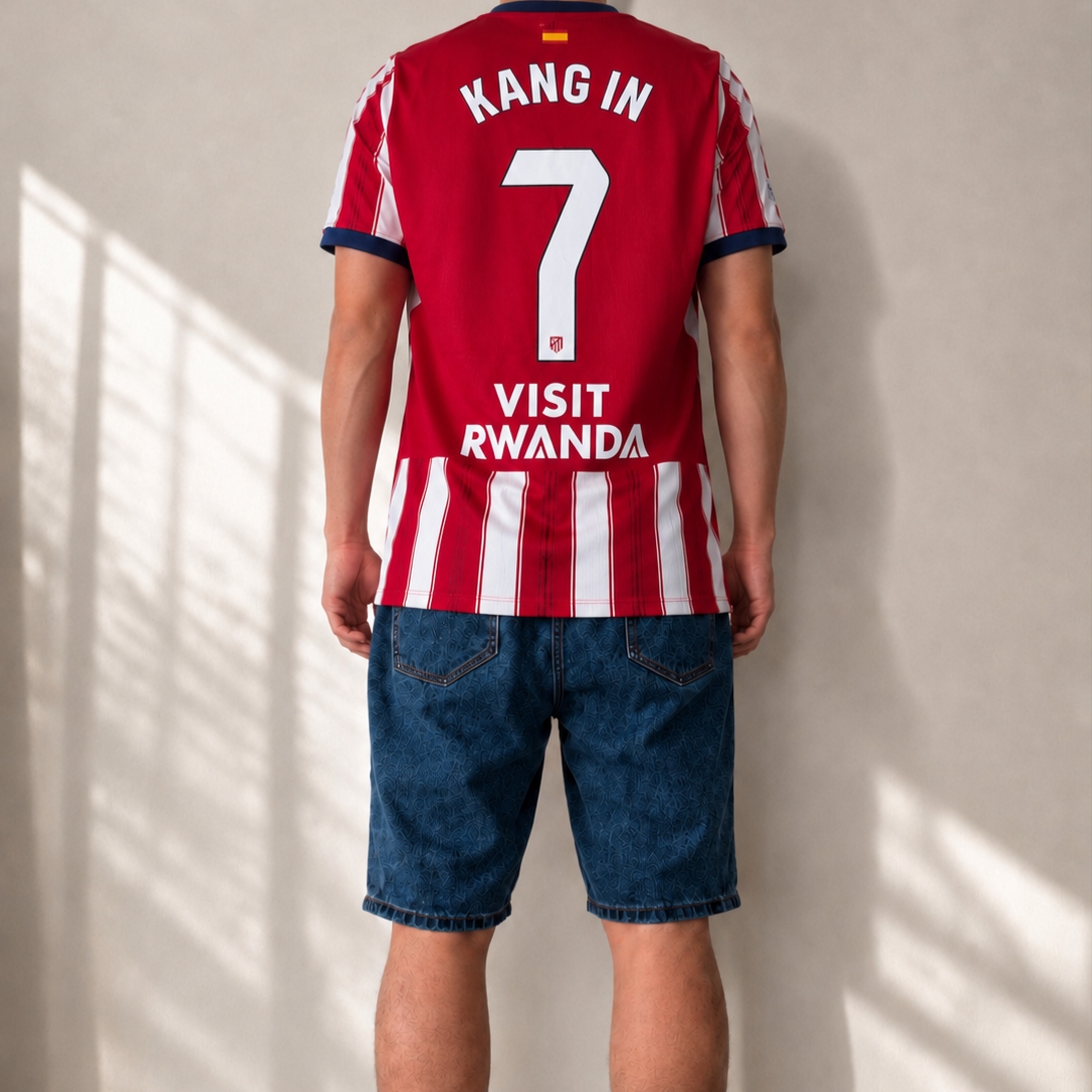Nike Atletico Madrid 2026/27 Stadium Home Dri-Fit Replica Jersey White University Red (II1893-101) (Non Marking Ver.) 착용 스타일 - 2
