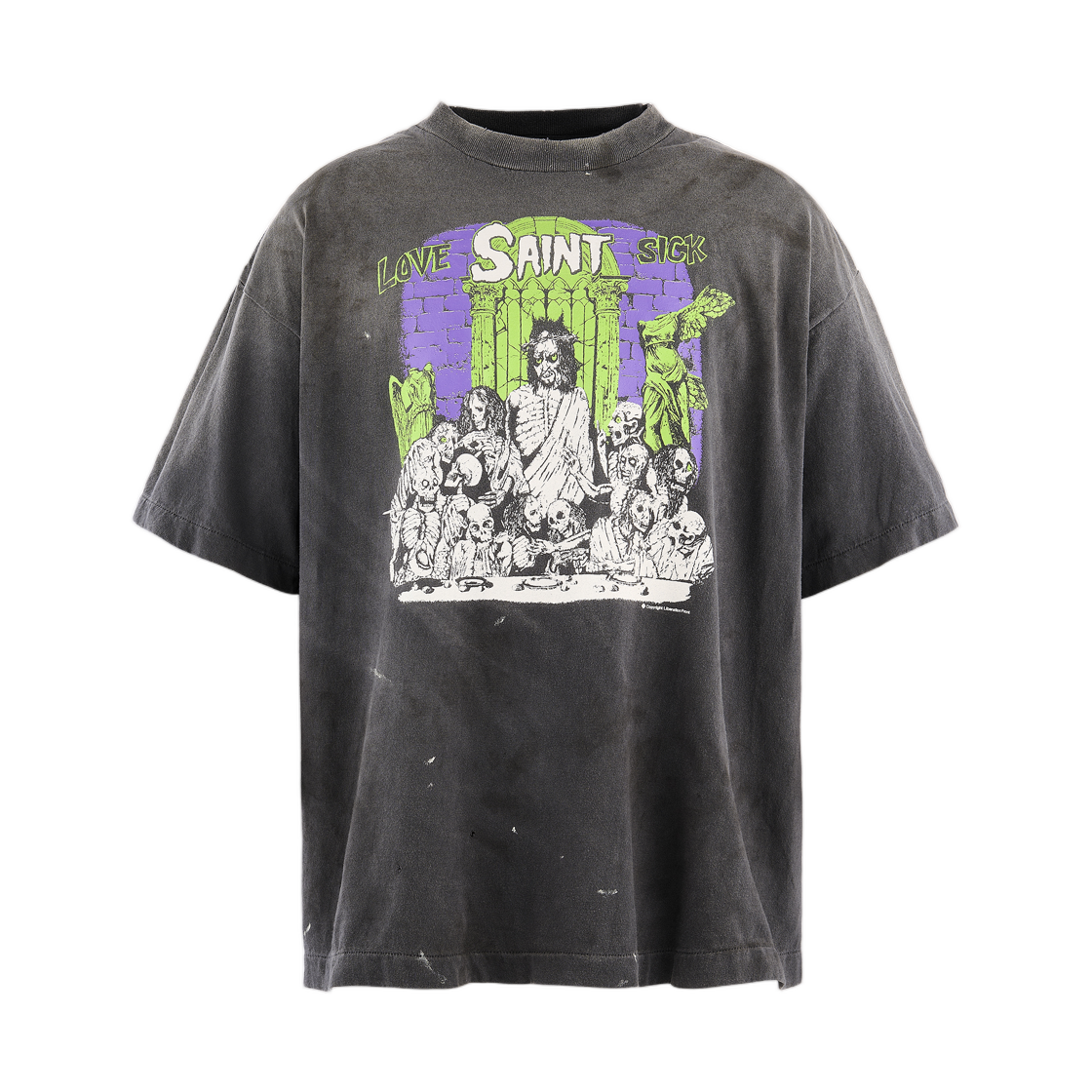 - Saint Mxxxxxx S/S T-Shirt Love Sick Black - 26AW