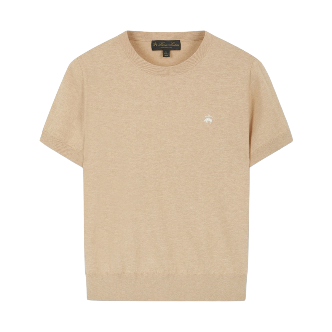 BBWRWBG203ZGM BrooksBrothers Women's Solid Pullover Short Sleeve Beige