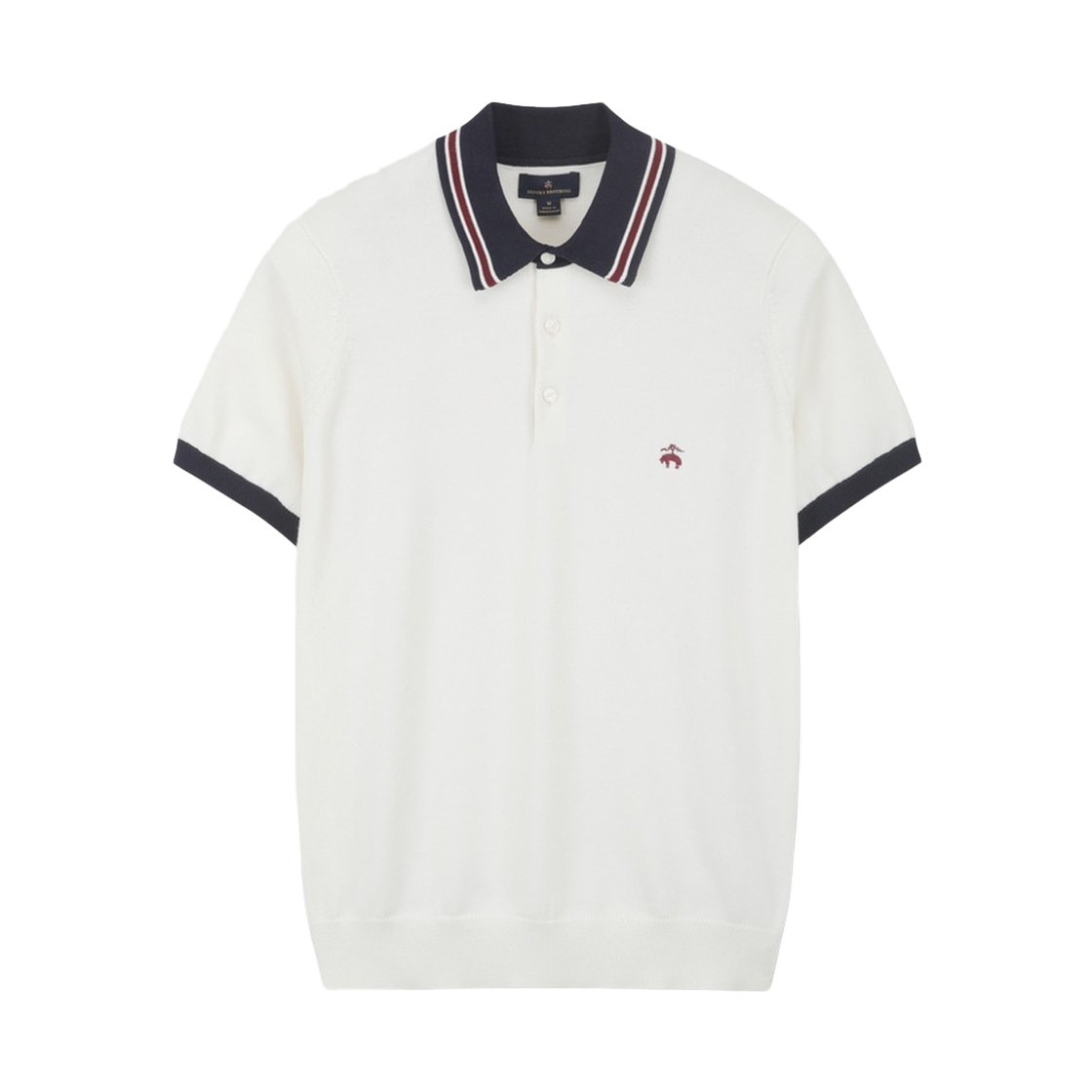 BBWTMF4546AGM BrooksBrothers Color Block Polo Sweater White