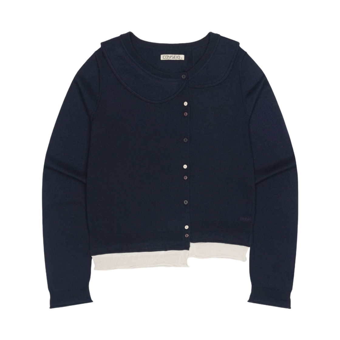 코이세이오 라운드 카라 니트 가디건 네이비(COYSEIO Round Collar Knit Cardigan Navy) - 1