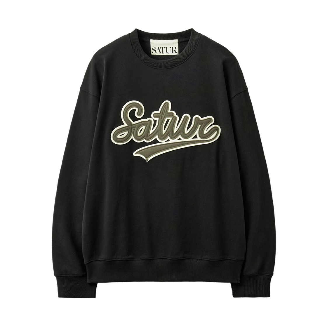 SA263UTM02BLK0 SATUR Lugo Applique Sweatshirt Black