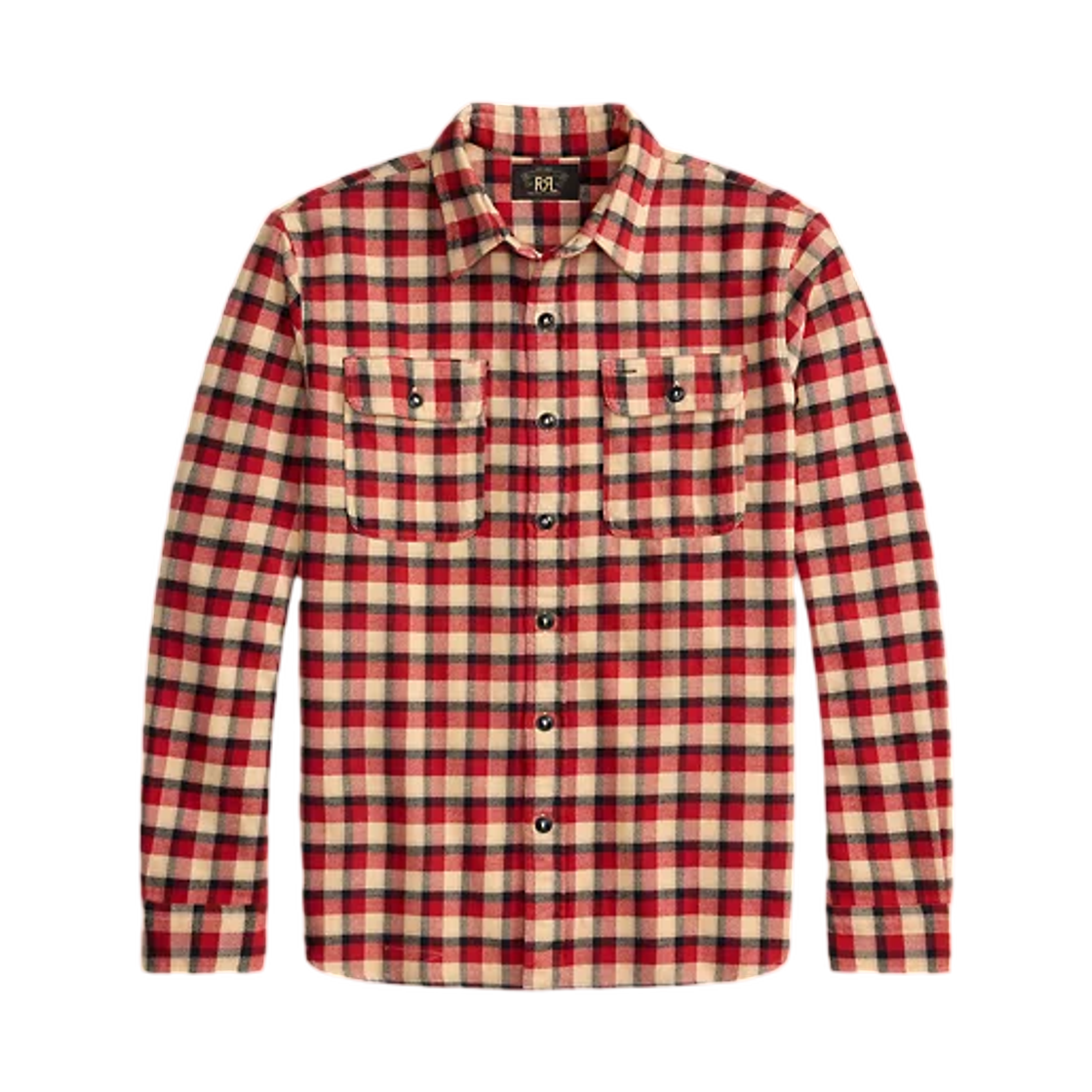 더블알엘 플레이드 트윌 워크셔츠 레드 크림(Double RL Plaid Twill Workshirt Red Cream)