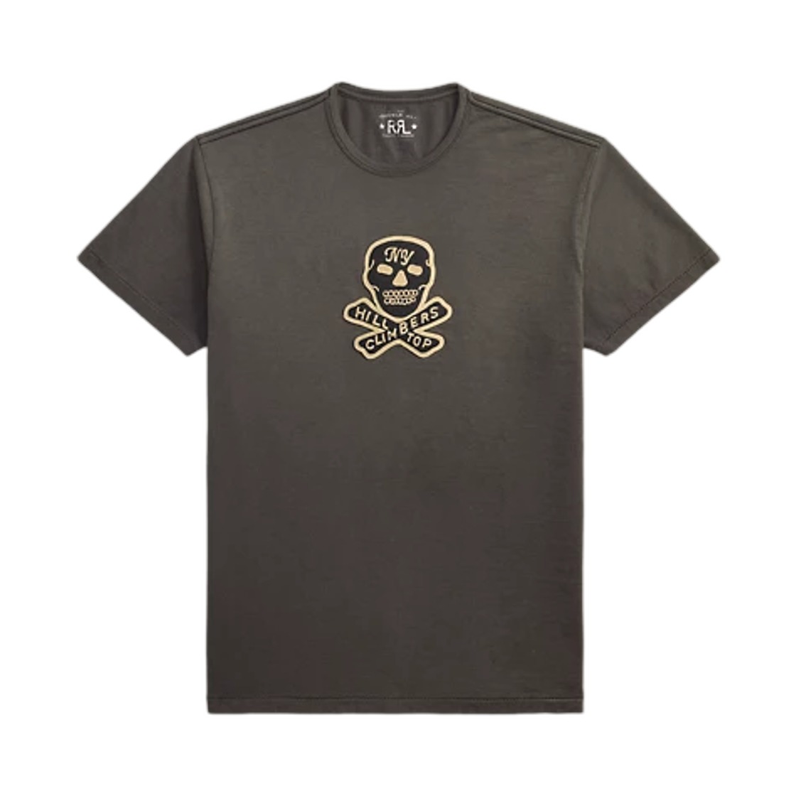더블알엘 스컬 패치 저지 티셔츠 페이디드 블랙(Double RL Skull Patch Jersey T-Shirt Faded Black)