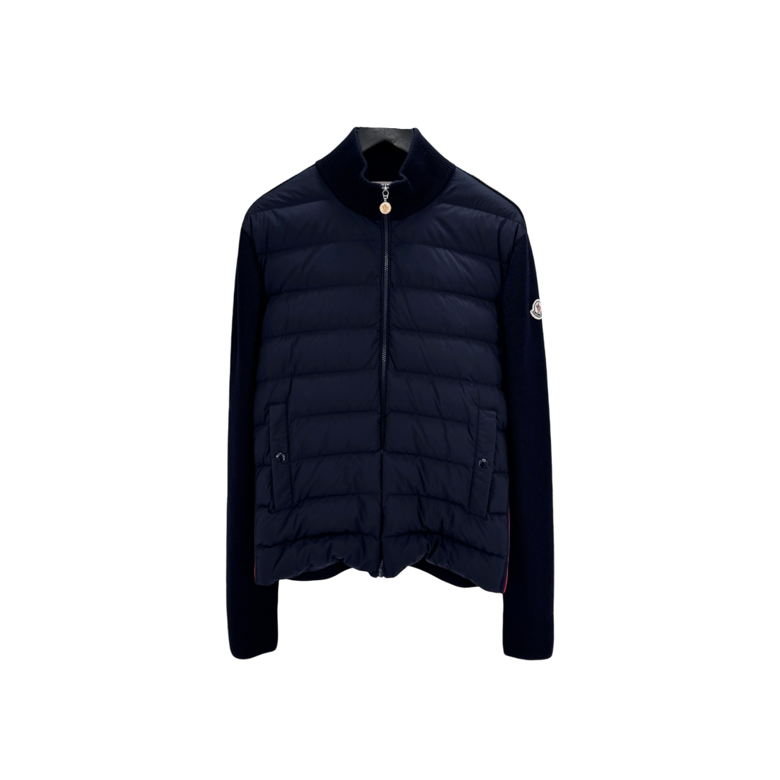ITJ84K49TU4D Moncler Tricot Knit Padded Jacket Navy